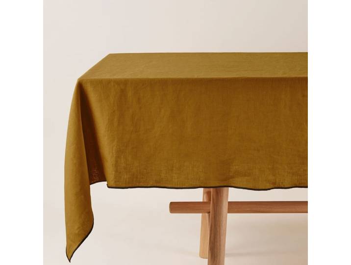 Nappe rectangulaire en lin bronze 170x320 cm