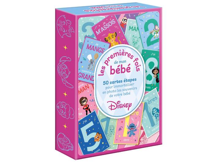 DISNEY BABY - Les premières fois de mon bébé - 50 cartes étapes - 50 cartes étapes pour immortaliser en photo les souvenirs de votre bébé (Coffret)