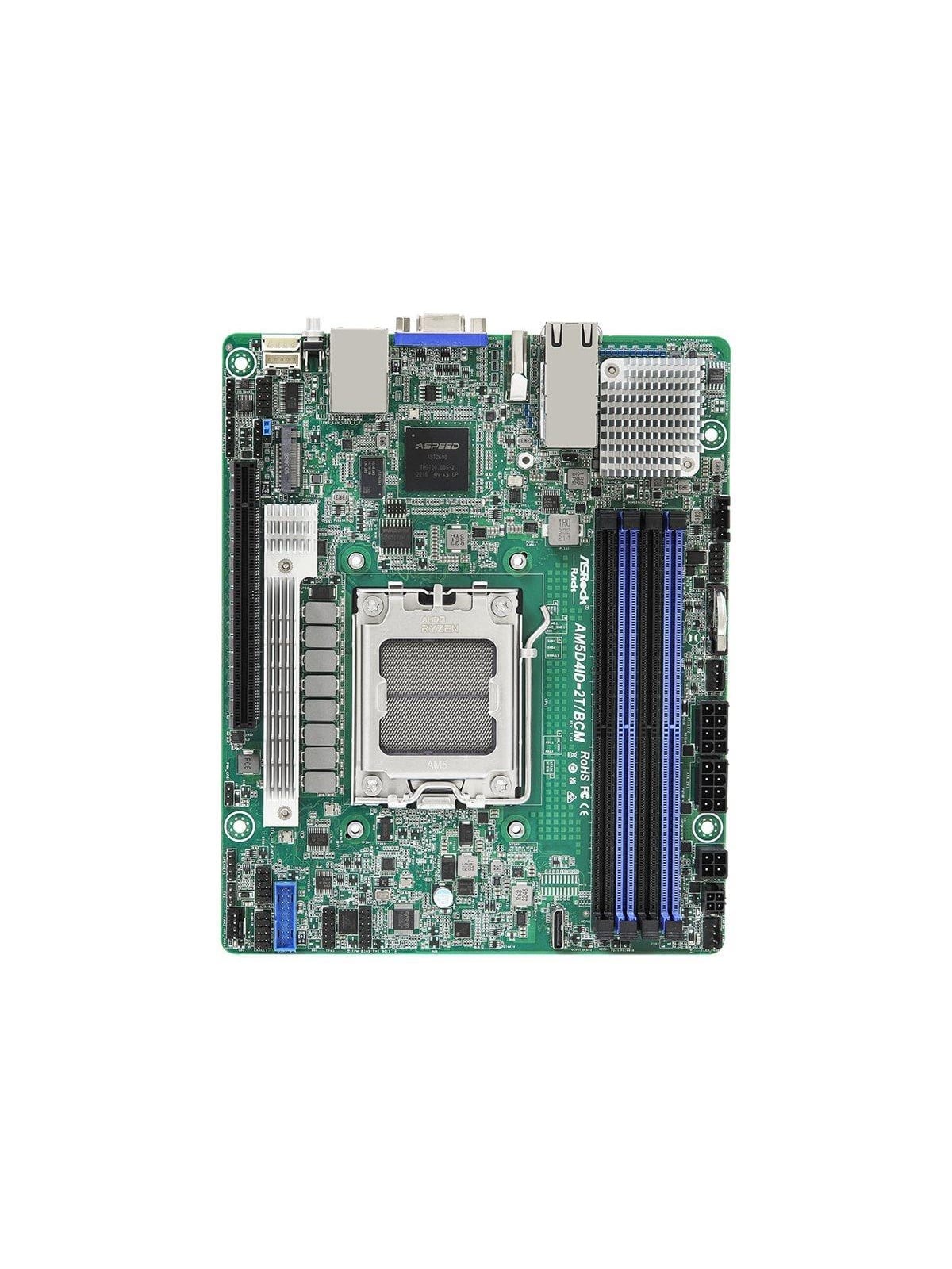 ASRock Rack AM5D4ID-2T/BCM - motherboard - deep mini-ITX - Socket AM5 - Mainboard - AMD X300 - AMD AM5 - DDR5 RAM - Deep mini-ITX
