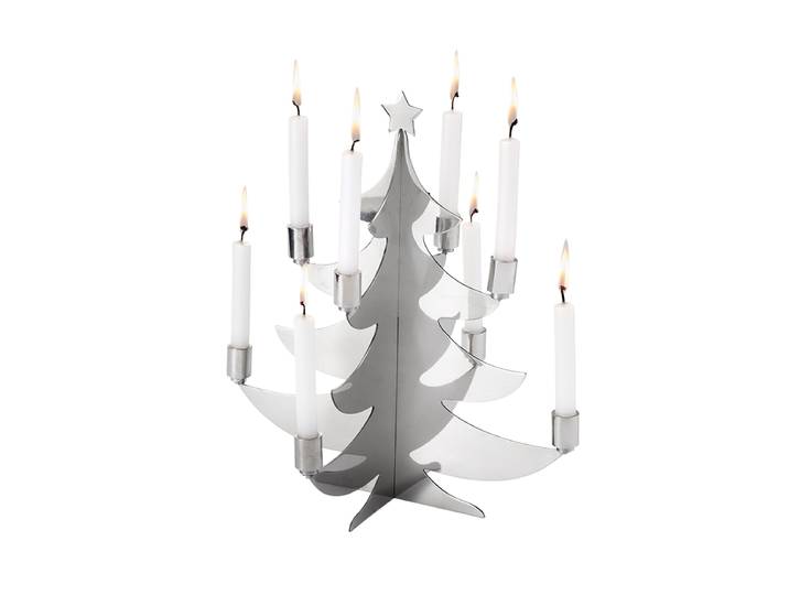 Design Weihnachtsbaum „Grenoble“ aus poliertem Edelstahl Silber Philippi
