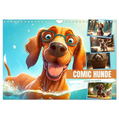 Comic Hunde (Wandkalender 2026 DIN A4 quer), CALVENDO Monatskalender