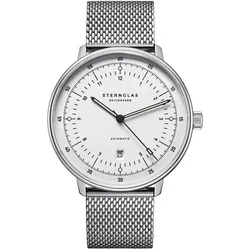 STERNGLAS - HAMBURG AUTOMATIK - silber satiniert - milanaise silber / 42MM
