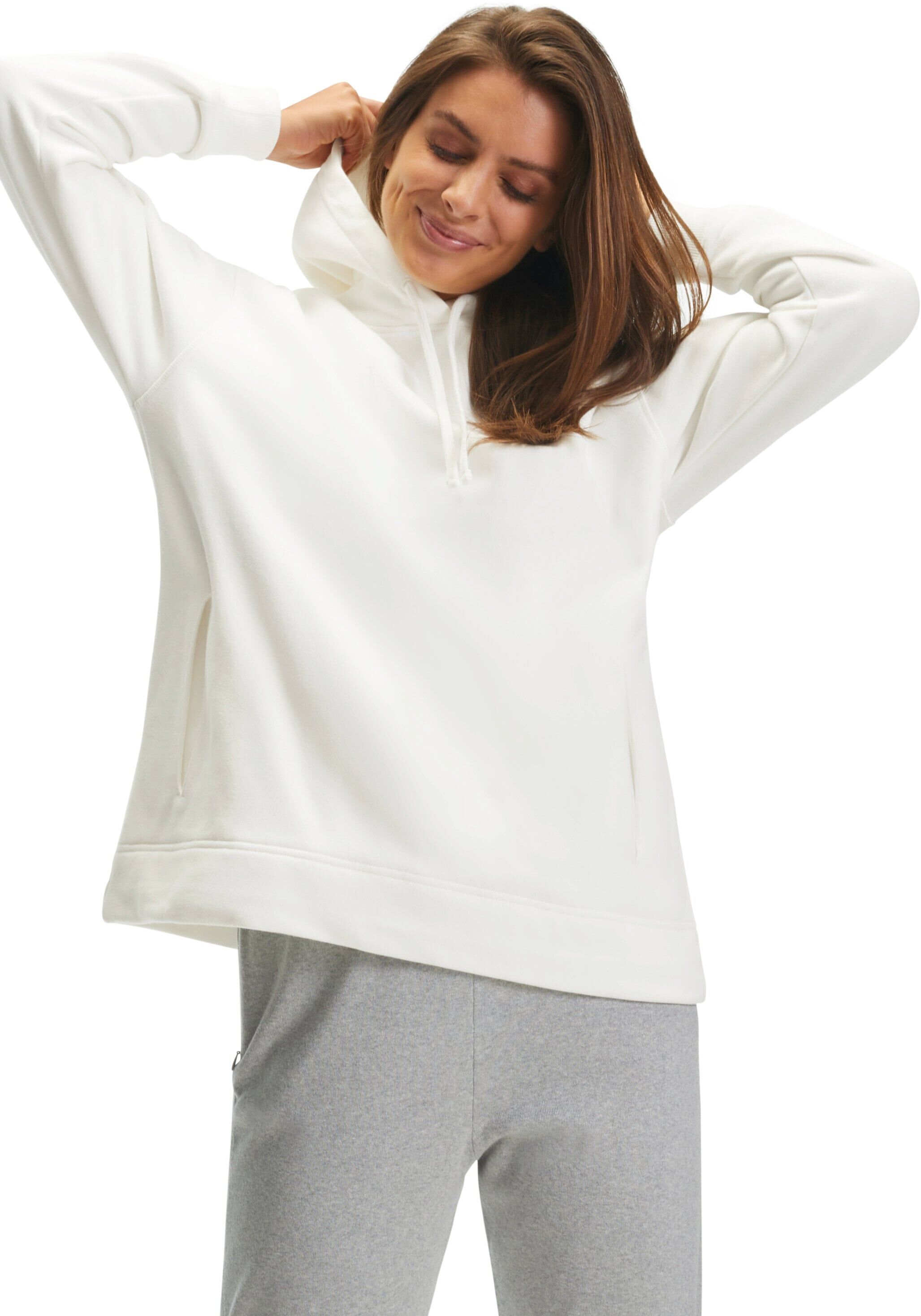 Hoodie FALKE "FALKE Hoodie", Damen, Gr. XS, off, weiß (2040), Sweatshirts Hoodie