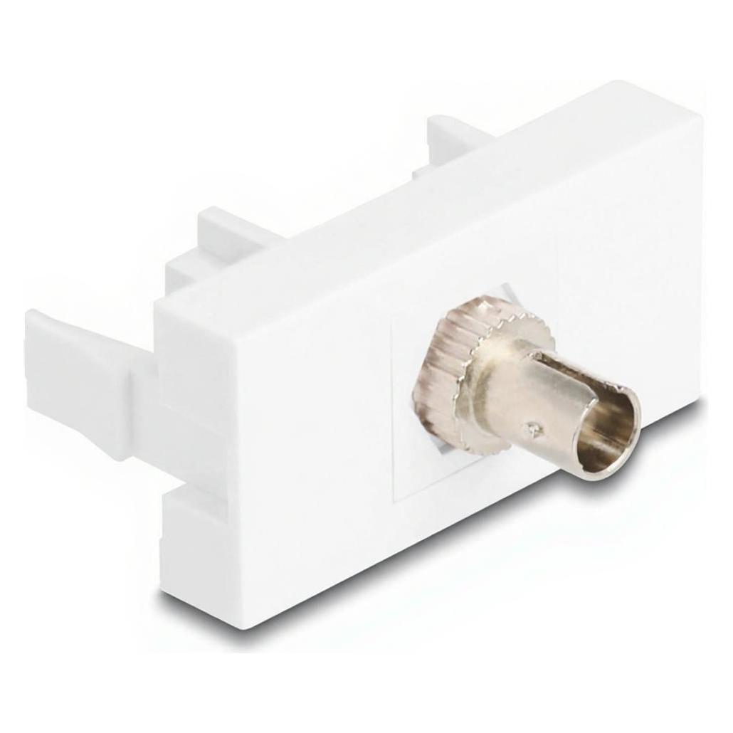Delock Easy 45 Modul ST Simplex Buchse zu ST Simplex Buchse weiss (Keystone Modul) (90915)
