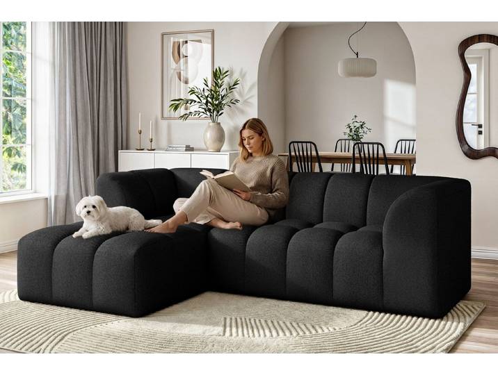 OTTO home Ecksofa TUURE L-Form, Verlässliche Qualität, moderne Steppung, Breite 255cm, Bubble Optik, moderne Steppung, hoher Sitzkomfort, Wellenunterfederung