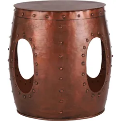BEISTELLTISCH rund Ø38x45 cm Kupferfarbe Unikat aus Metall