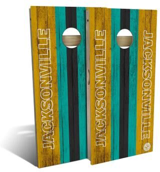 Skip's Garage Jacksonville Football Outdoor Cornhole Board Set