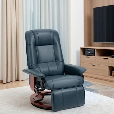 Faux Leather Swivel Recliner with Padded Armrest and Manual Reclining for Stylish Living Rooms