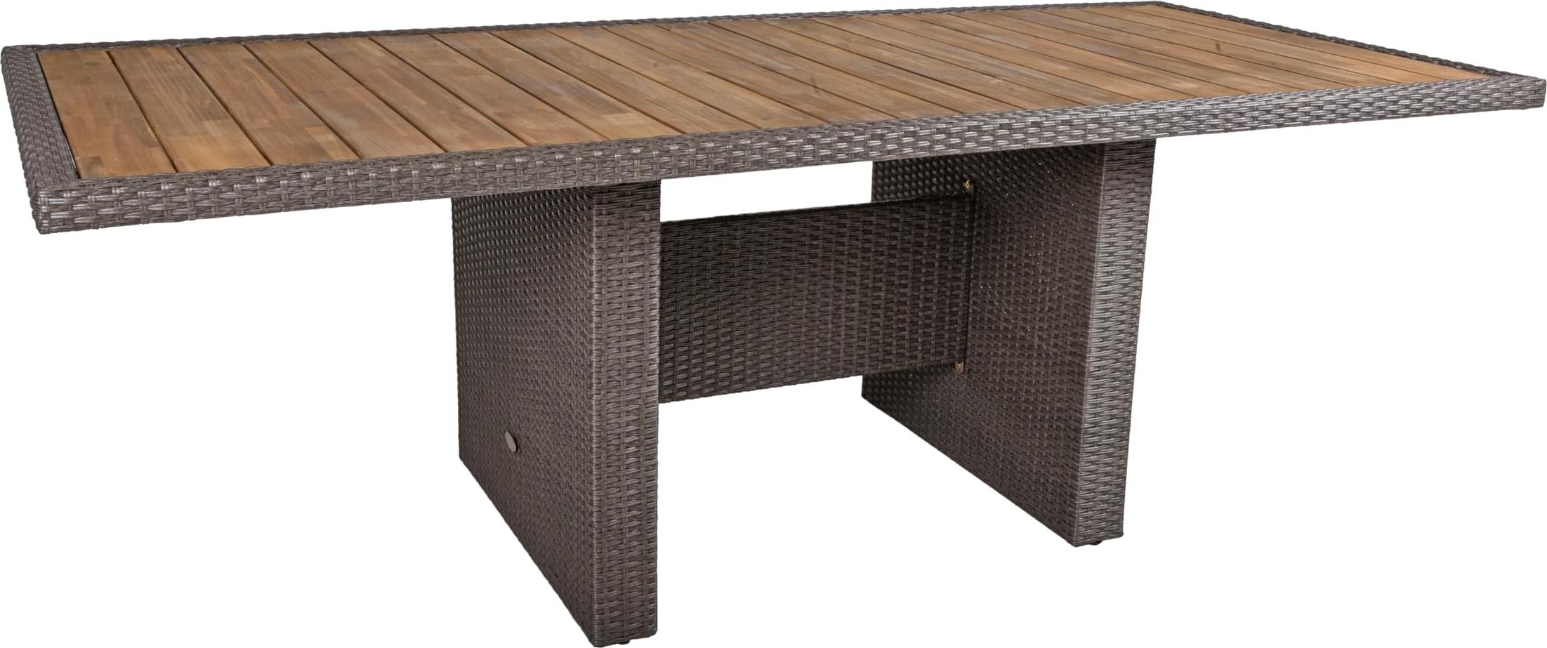 Gartentisch ESSEN - Akazie, Weidengrau, 100x220x75cm | Terrassentisch Wetterfest Outdoor Tisch