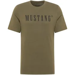 MUSTANG Herren T-Shirt - Austin, Big Logo, Baumwolle, Single Jersey Olivgrün / 3XL