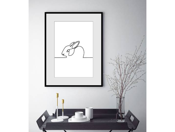 Bild QUEENCE Alicia , weiss (farbe rahmen: schwarz, farbe bild(er): weiß), B:30cm H:40cm, Acrylglas, Holz, Papier, Bilder, Bild, HD Premium Poster-Druck inkl. Holzrahmen
