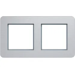 Hager WAD9200ALH Rahmen 2fach waagerecht, C.8, alu matt, Aluminium gebürstet