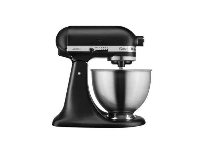 KitchenAid Küchenmaschine 4,3L Matt Schwarz Knetet, schlägt und rührt tägliche Backprojekte; 10 Geschwindigkeiten, Planetenrührwerk und langlebige Metallbauweise