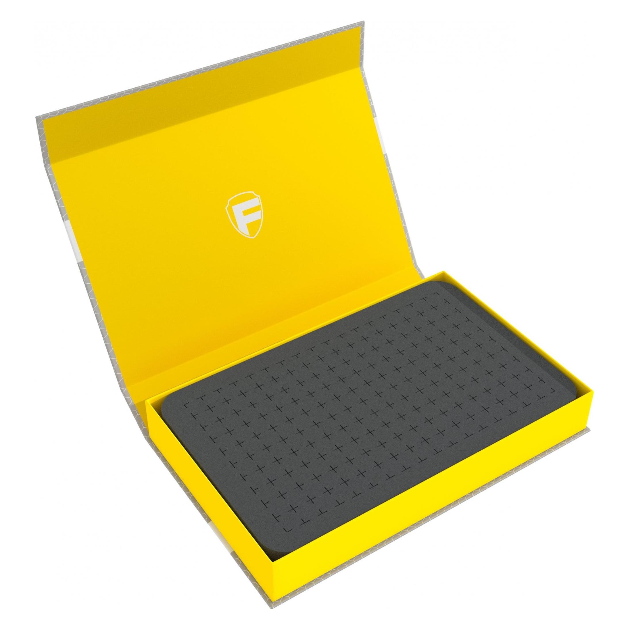 Feldherr HSMB040P03 - Magnetbox gelb mit 25 mm Rasterschaumstoff (Karton, Kunststoff, Schaumstoff) (HSMB040P03)