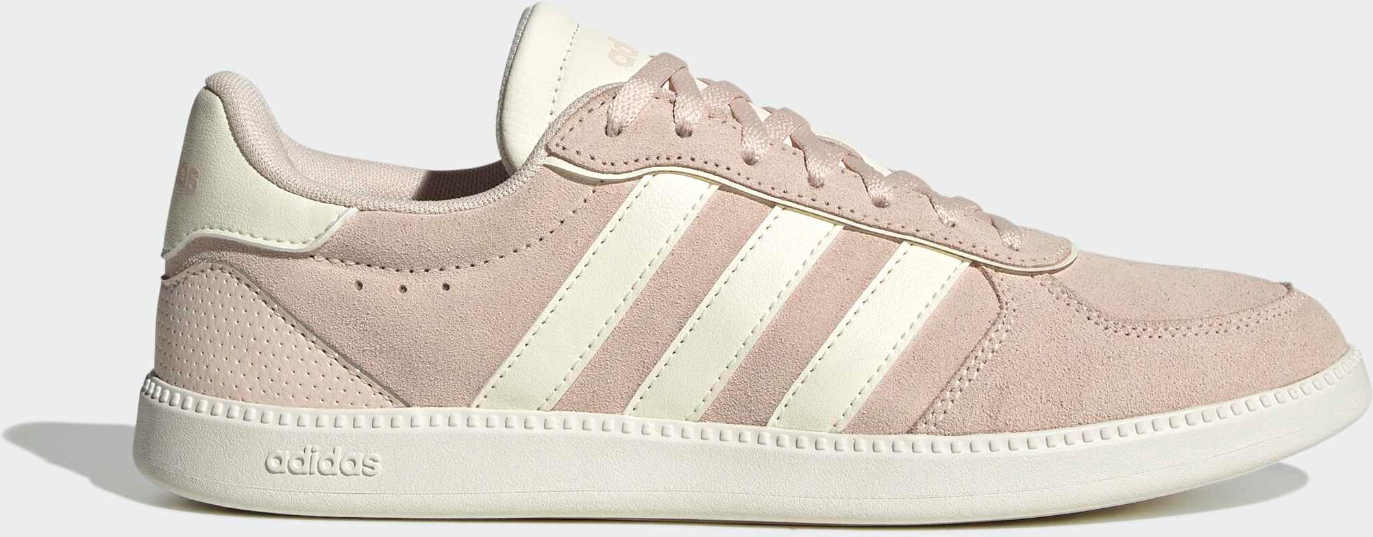 Sneaker ADIDAS SPORTSWEAR "BREAKNET SLEEK", Damen, Gr. 41, wonder quartz, sanftes weiß, wonder quartz, Leder, Synthetik, Schuhe Sneaker, inspiriert vom Design des adidas handball spezial wonder quartz, sanftes weiß, wonder quartz 41