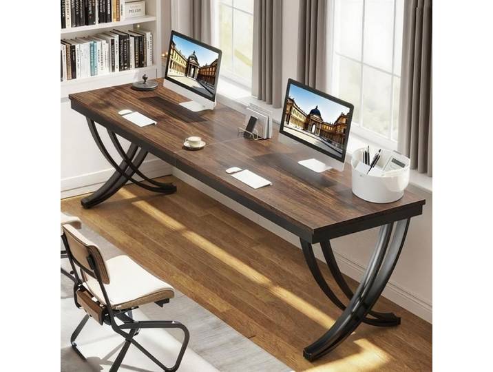 Bureau d'ordinateur Table de Bureau Informatique Gaming-Travail-d'Étude 200 x 70 x 75 cm Marron Rustique