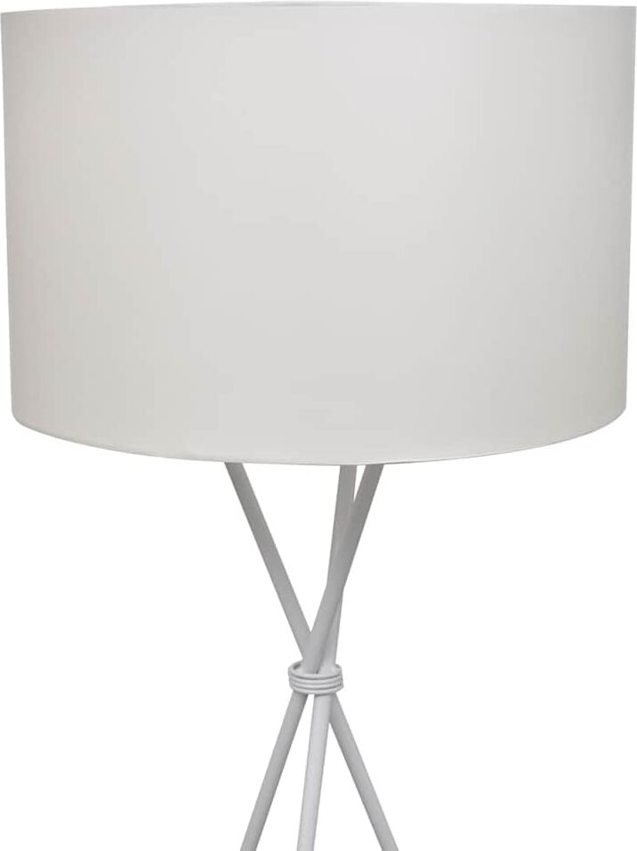 vidaXL Lámpara de pie con pantalla y soporte blanco Blanco