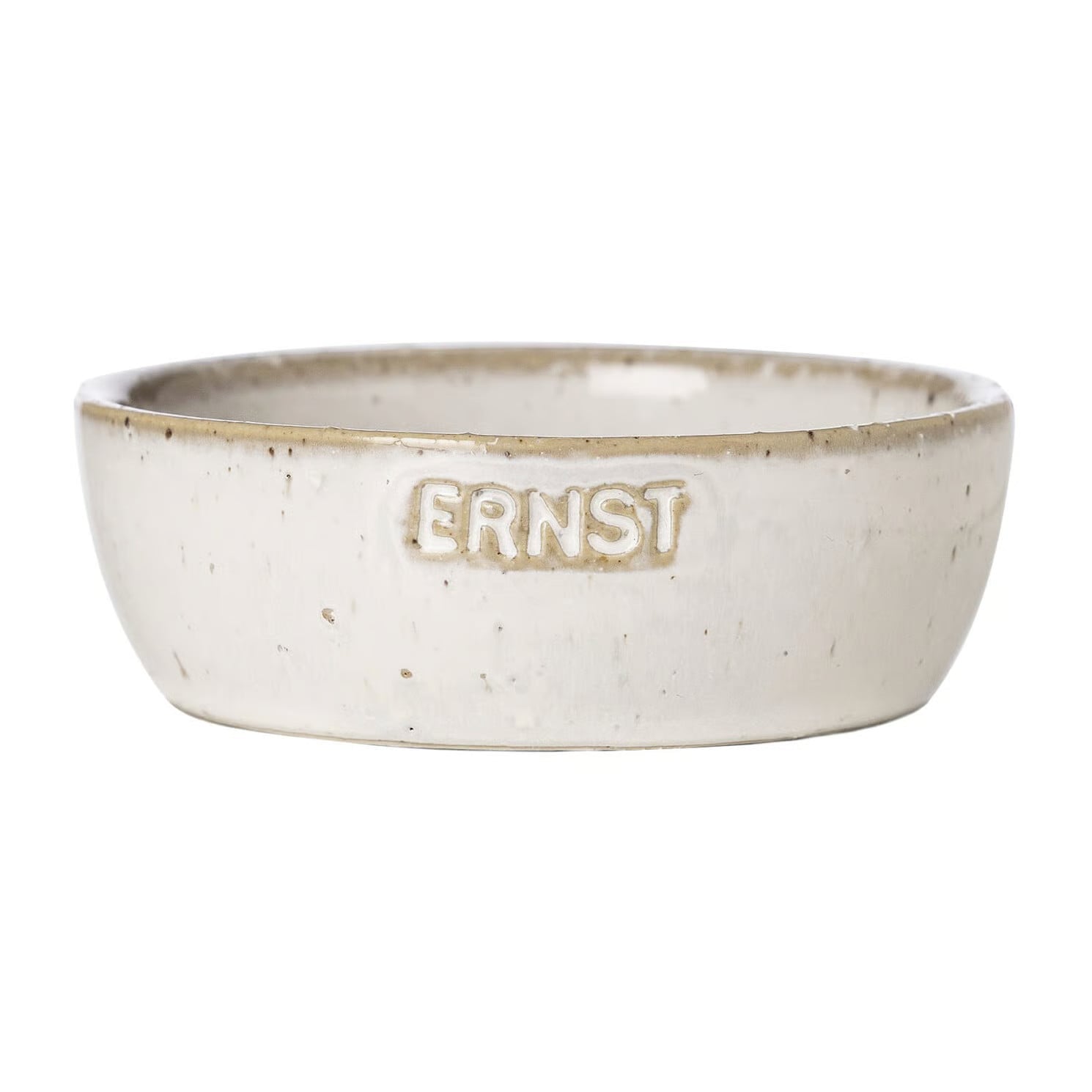 ERNST schaal met logo natuurwit Ø 9 cm met embleem