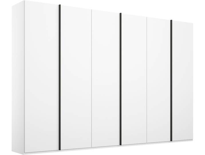 Drehtürenschrank, Holzwerkstoff, Weiß, 301×235×63 cm, 6 Türen, Innenspiegel & 4 Schubladen, Rauch Skat Meridian
