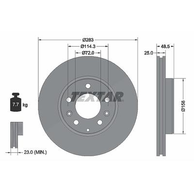 Textar Bremsscheibe [Hersteller-Nr. 92125503] für Mazda
