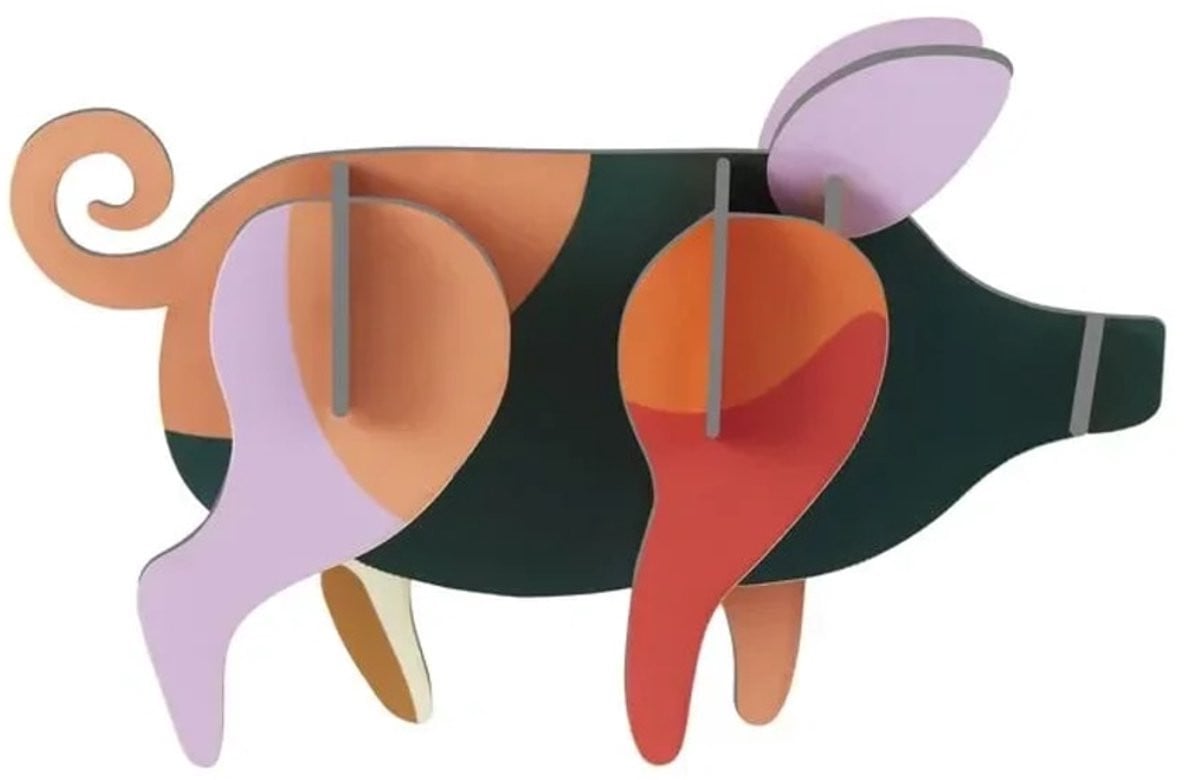 Studio ROOF Ornament Boerderijdieren Varken voor volwassenen hangend