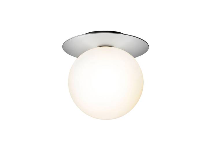 Liila 1 Grande applique murale, blanc chaud, IP44, argent/blanc - Nuura Liila 1 Large Nuura Aps - Salon / séjour - Design - Verre - Boule
