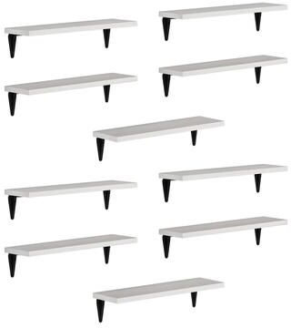 "Wallniture Arras 17x4.5"" Floating Bookshelves, Hanging Shelves for Living Room, Farmhouse Decor, Custom Finish and Piece Options"