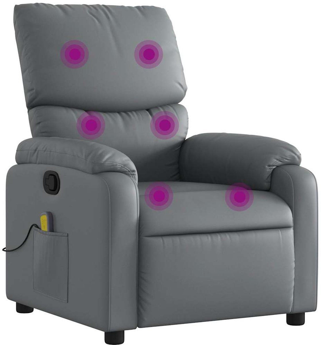 vidaXL Massagestoel - Verstelbare Relax Stoel - Kunstleer - Grijs