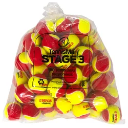 Tennisbälle - TENNISMAN STAGE 3 gelb/rot - 60er Pack
