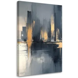 LEINWANDBILD Schwarz-Gold-Abstraktion 70x100cm