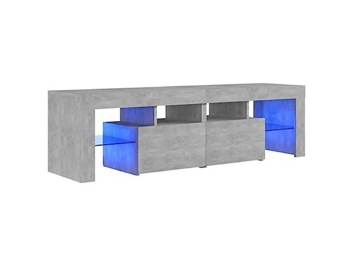 vidaXL TV-Schrank mit LED-Beleuchtung TV Möbel Fernsehtisch Wohnzimmermöbel Lowboard TV Ständer Mediamöbel Fernsehschrank Betongrau 140x36,5x40cm