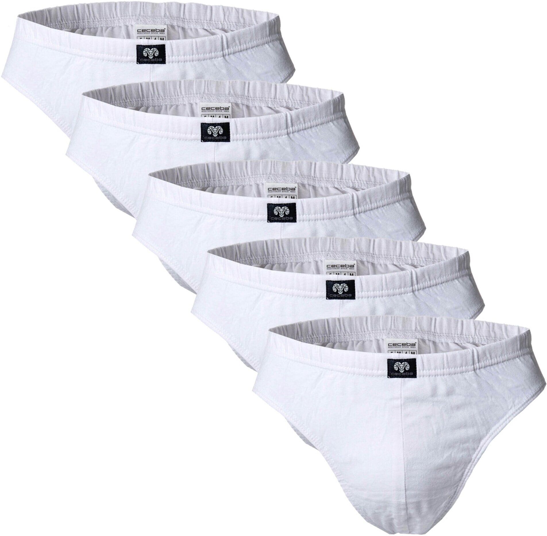 Slip CECEBA "Slip Sport Slip 5er Pack 5er Pack", Herren, Gr. M, weiß, Obermaterial: 100% Baumwolle CO., Unterhosen Slip