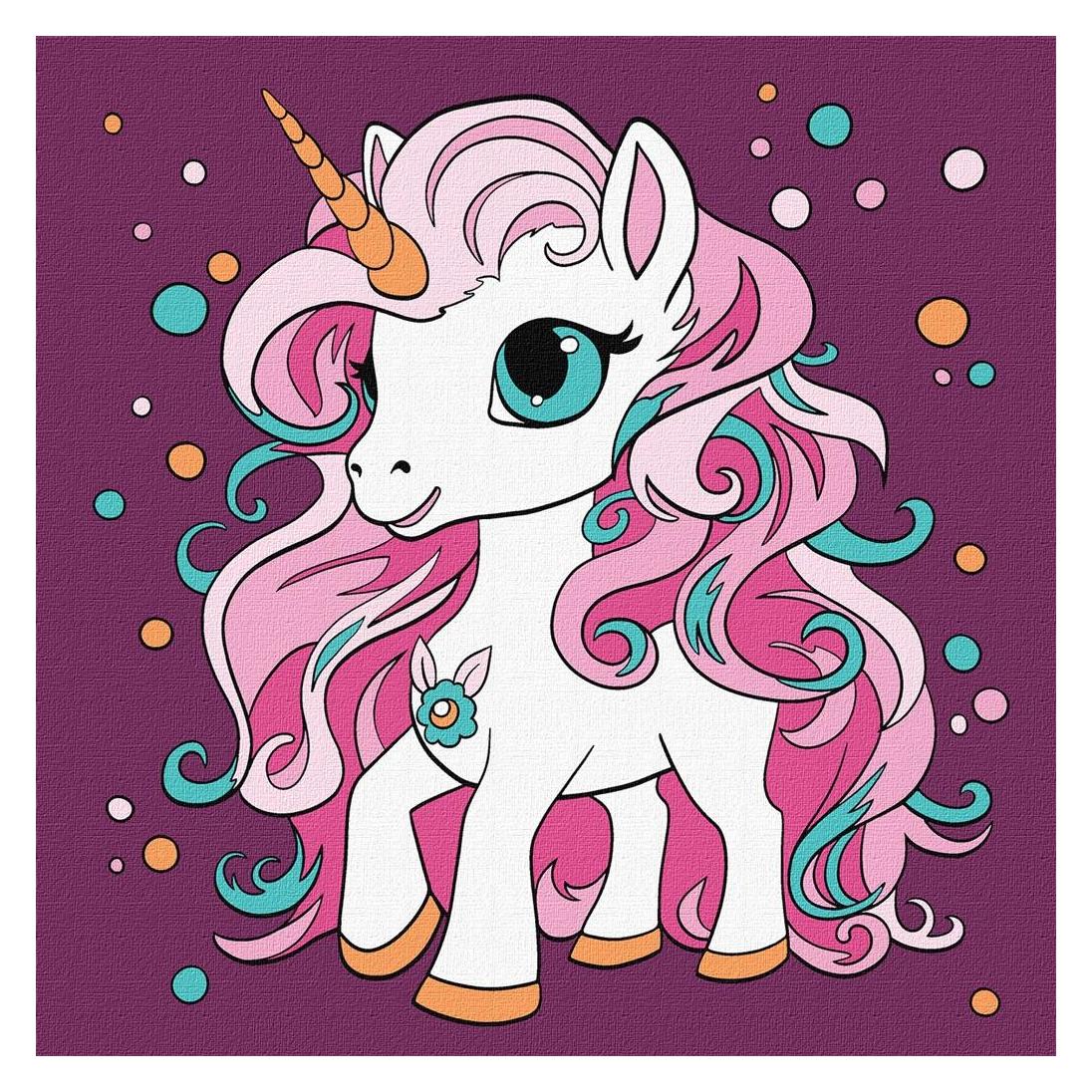 Ideyka Malen nach Zahlen - magisches Einhorn 25 x 25 cm (KHO6108)