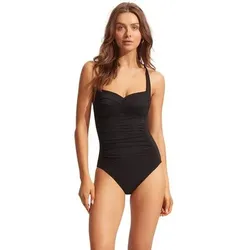 SEAFOLLY Damen Badeanzug Seafolly Collective Twist Halter One Piece, Größe 38 in Schwarz Schwarz