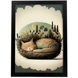 POSTER Katzenwald Im Präzisionsstil. A4 Rahmenlos