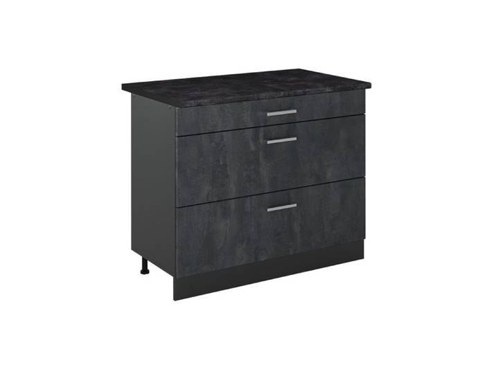 Meuble cuisine R-Line 100cm plan de travail Anthracite Béton noir/Anthracite Vicco 71579
