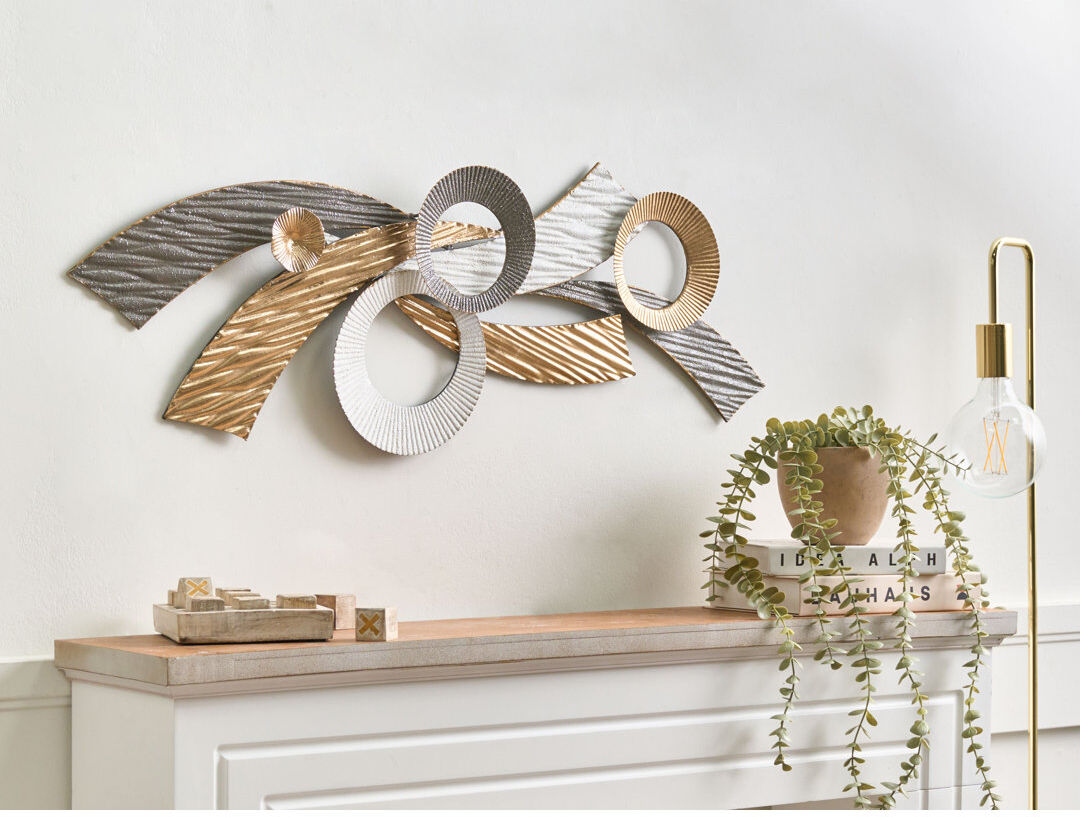 Fairmont Park Wall Decor TIMAHOE Metal 31 cm White;Gold;Silver 31cm H X 90cm W