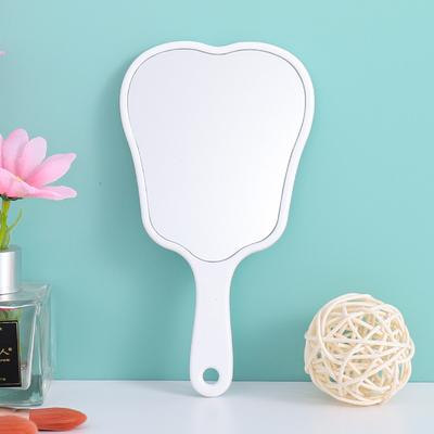 Fusion Finds Cute Handheld Makeup Mirror Tooth Shape Portable Travel Mirror For Makeup, Dental Exams & Gifts white