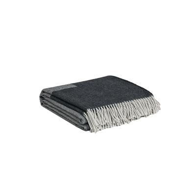 Wohndecke GANT "Wohndecken LOGO THROW 1er Pack" Gr. 130, grau, B:130cm, Obermaterial: 70% Wolle WO. 20% Polyacryl PAN. 10% Polyamid PA., Wohndecken, Wohndecke