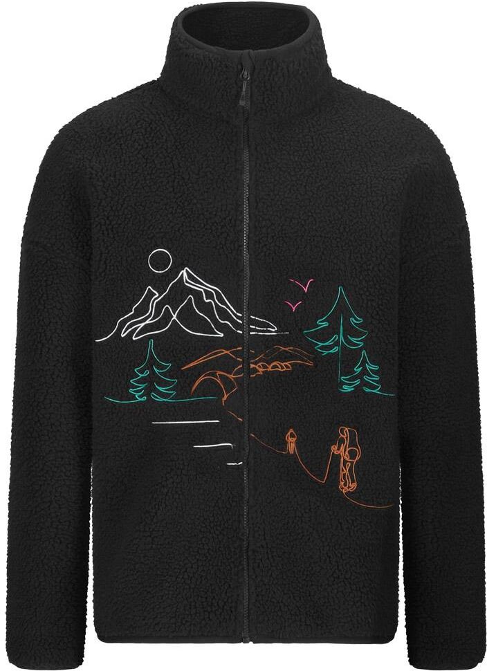Picture  - Hafdals Embroidered Zip Black - S - Polaire