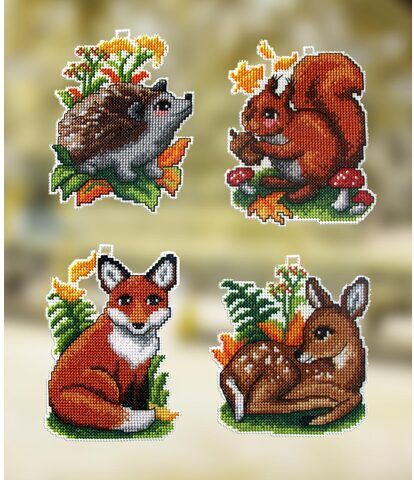 buttinette Stramin-Aufhänger "Waldtiere", 4er-Set