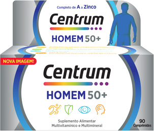 Suplemento Vitaminas Centrum Homem 50+ 90 comprimidos