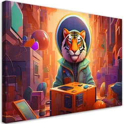 LEINWANDBILD Moderne Tiger Abstraktion 60x40cm