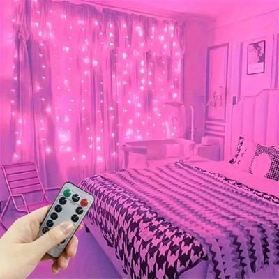 Uplift Picks Dreamy USB Curtain Lights With Remote For Effortless Room Ambiance Transformation pink 3x2m 200leds