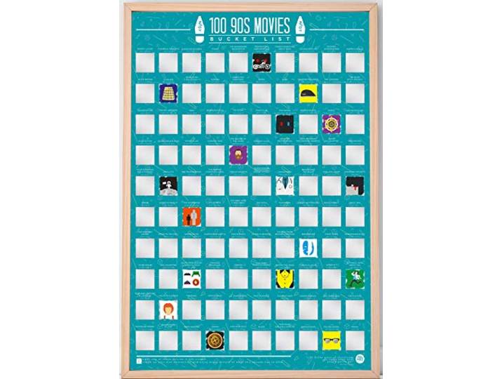 Gift Republic 90s Movies 100 Bucket List Scratch Poster, 42 x 60 cm