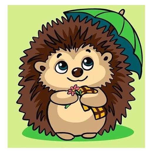 Qbee Malen nach Zahlen - Igel 25x25cm (58224778)