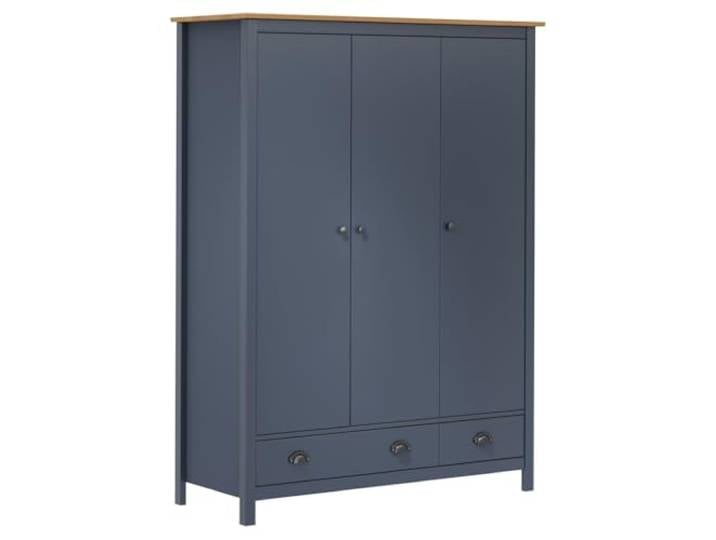 vidaXL Kleiderschrank mit 3 Türen Hill Grau 127x50x170 cm Kiefernholz