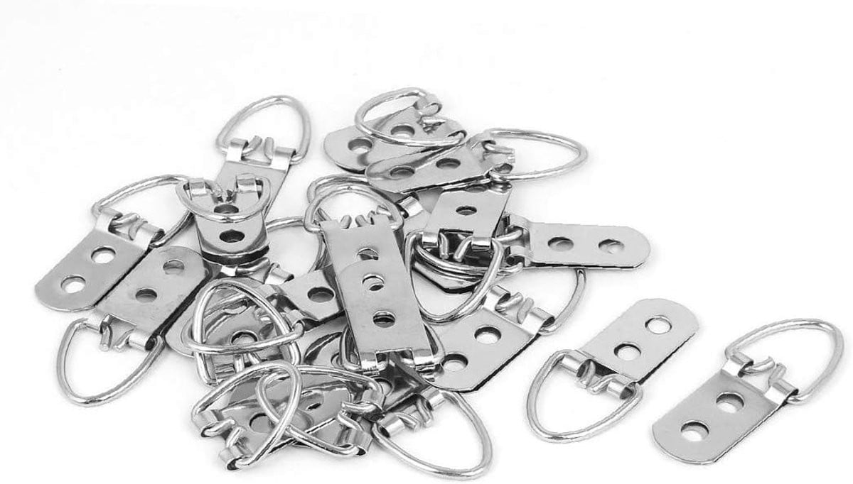 20 stuks Dubbele D-Ring Ophangers in zilverkleur voor fotolijsten met dubbel gat bevestiging