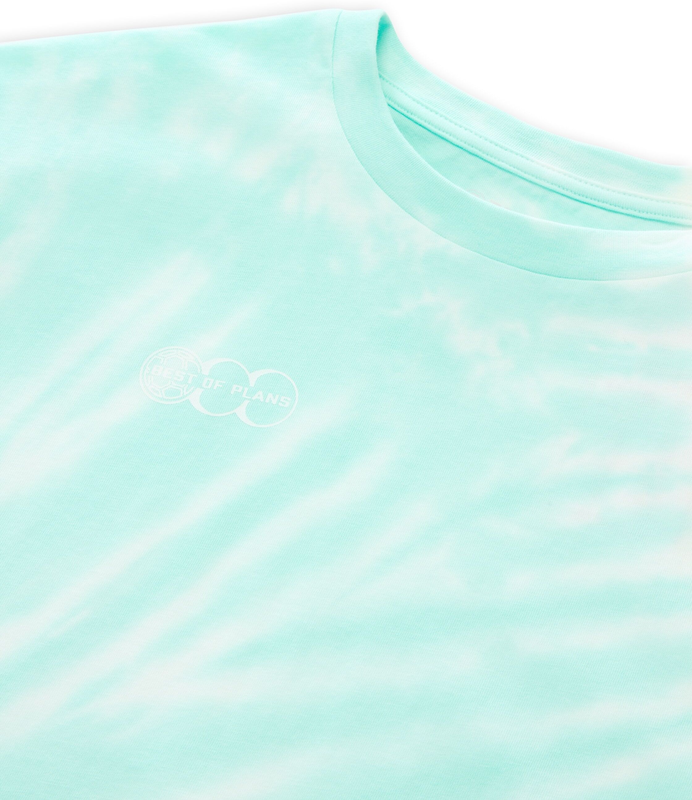 T-Shirt TOM TAILOR, Jungen, Gr. 176, bunt (turquoise tie dye design), Jersey, Obermaterial: 100% Baumwolle, bedruckt, oversize normal, Rundhals, Shirts T-Shirt, mit All-Over Print turquoise tie dye design 176