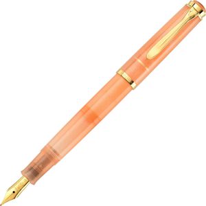 Pelikan Füller Classic M200 Apricot Achat, Feder B, aus Edelharz, orange, 24-Karat vergoldet